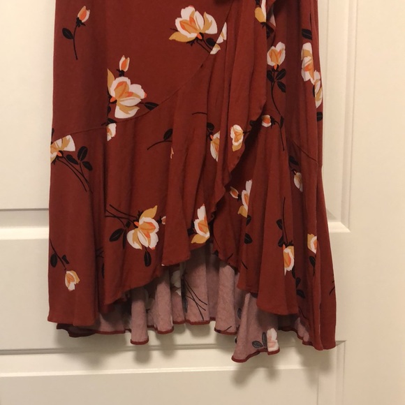 Free People Terra Cotta Wrap Skirt - Picture 3 of 4
